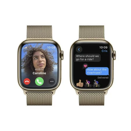 Apple Watch Series 9 GPS + Cellular Aço Inoxidável Dourado | Bracelete Loop Milanesa Dourado (41mm)|Apple|0195949023392