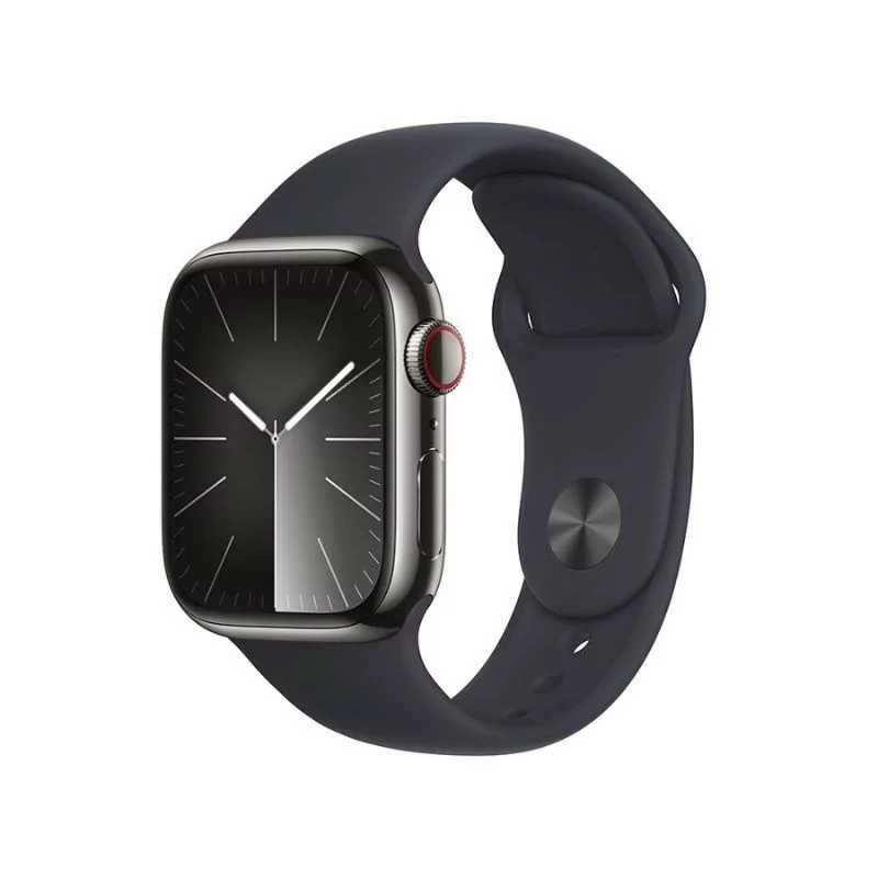 Apple Watch Series 9 GPS + Cellular Aço Inoxidável Grafite | Bracelete Sport Meia-Noite M/L (41mm)|Apple|0195949023613