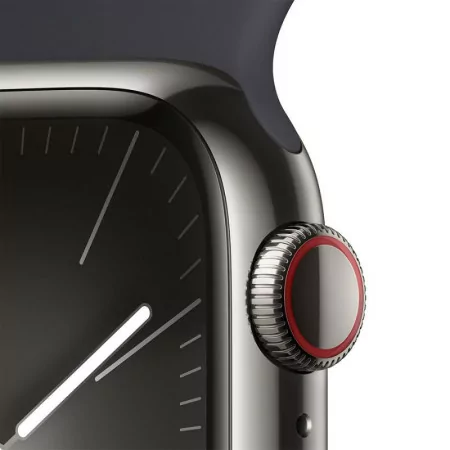 Apple Watch Series 9 GPS + Cellular Aço Inoxidável Grafite | Bracelete Sport Meia-Noite M/L (41mm)|Apple|0195949023613