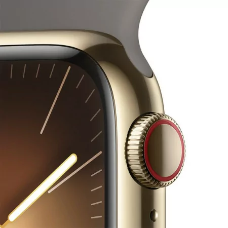 Apple Watch Series 9 GPS + Cellular Aço Inoxidável Dourado | Bracelete Sport Barro - M/L (41mm)|Apple|0195949023286