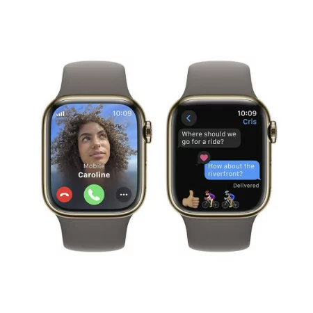 Apple Watch Series 9 GPS + Cellular Aço Inoxidável Dourado | Bracelete Sport Barro - M/L (41mm)|Apple|0195949023286