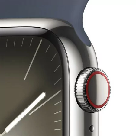 Apple Watch Series 9 GPS + Cellular Aço Inoxidável Prateado | Bracelete Sport Azul Trovoada - S/M (41mm)|Apple|0195949022845