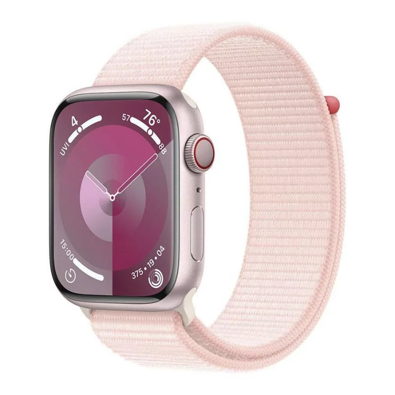 Apple Watch Series 9 GPS + Cellular Alumínio Rosa | Bracelete Sport Loop Rosa Claro (45mm)|Apple|0195949025167