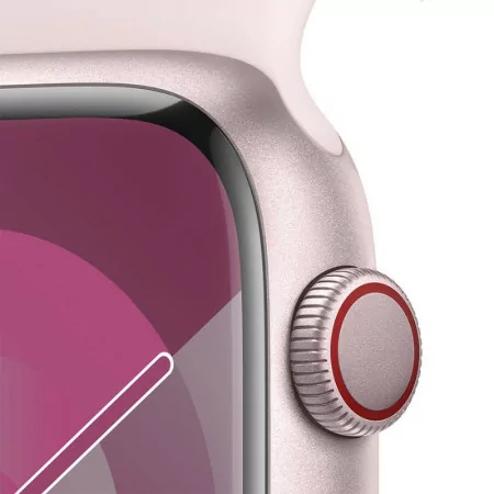 Apple Watch Series 9 GPS + Cellular Alumínio Rosa | Bracelete Sport Rosa Claro - M/L (45mm)|Apple|0195949025051