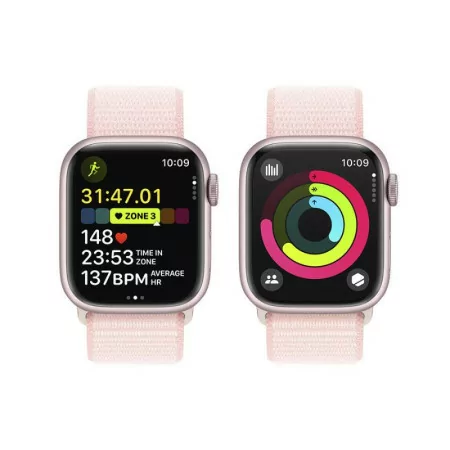 Apple Watch Series 9 GPS + Cellular Alumínio Rosa | Bracelete Sport Loop Rosa Claro (41mm)|Apple|0195949022739