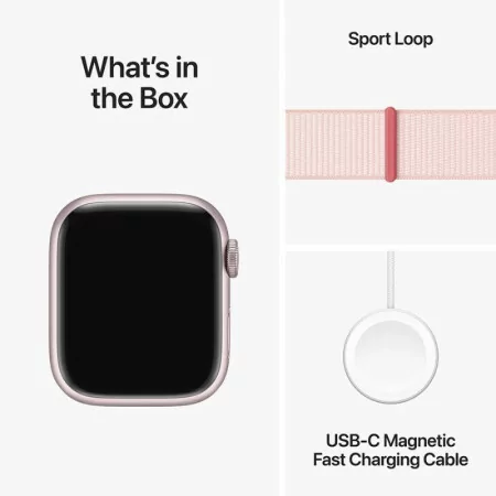 Apple Watch Series 9 GPS + Cellular Alumínio Rosa | Bracelete Sport Rosa Claro - S/M (41mm)|Apple|0195949022517