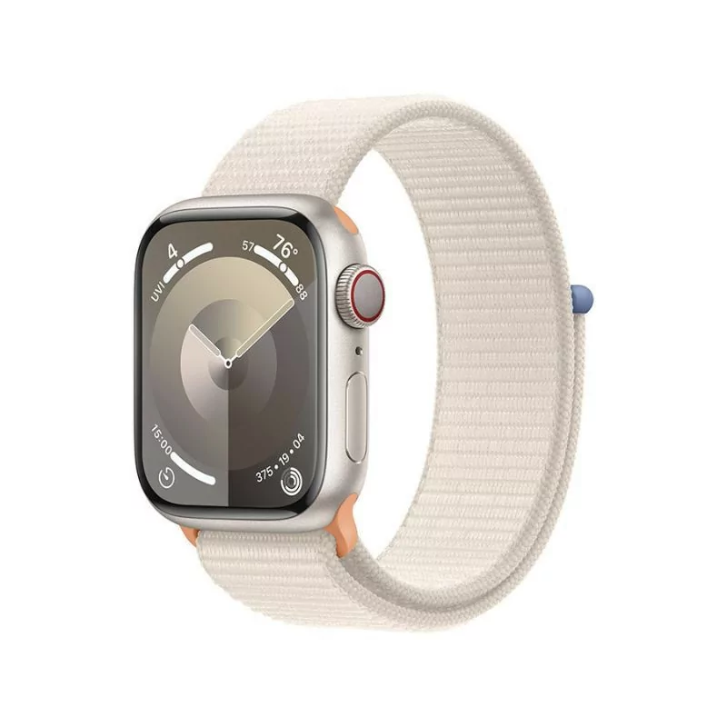 Apple Watch Series 9 GPS + Cellular Aluminum Starlight | Starlight Sport Bracelet - M/L (41mm)