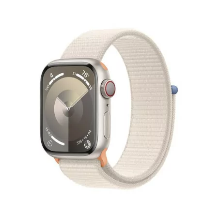 Apple Watch Series 9 GPS + Cellular Aluminum Starlight | Starlight Sport Bracelet - M/L (41mm)