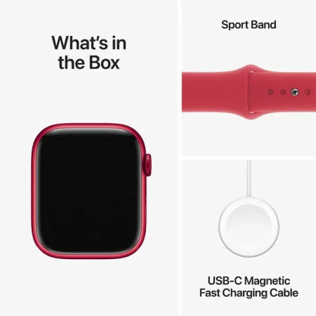 Apple Watch Series 9 GPS Alumínio Red | Bracelete Sport Red - S/M (45mm)|Apple|0195949033230