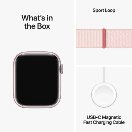 Apple Watch Series 9 GPS Alumínio Rosa Bracelete Sport Loop Rosa Claro ( 45mm) - Kontrolsat