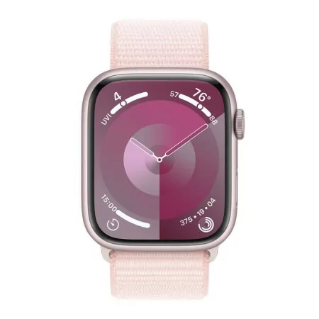 Apple Watch Series 9 GPS Alumínio Rosa| Bracelete Sport Rosa Claro - M/L (45mm)|Apple|0195949031915