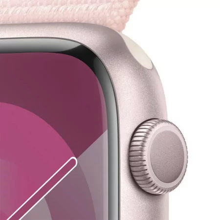 Apple Watch Series 9 GPS Aluminum Pink | Light Pink Sport Strap - M/L (45mm)