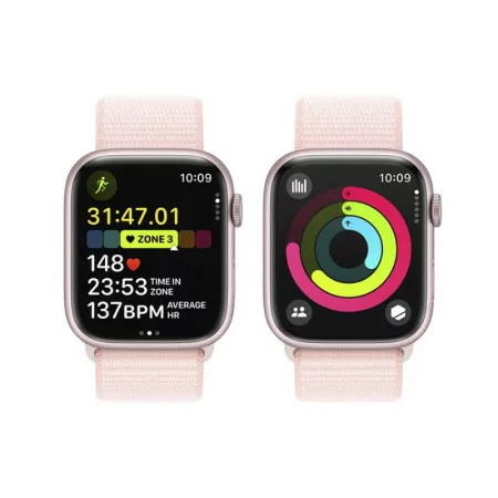 Apple Watch Series 9 GPS Alumínio Rosa| Bracelete Sport Rosa Claro - M/L (45mm)|Apple|0195949031915