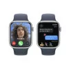 Apple Watch Series 9 GPS Aluminum Silver | Trovoada Blue Sport Strap - M/L (45mm)