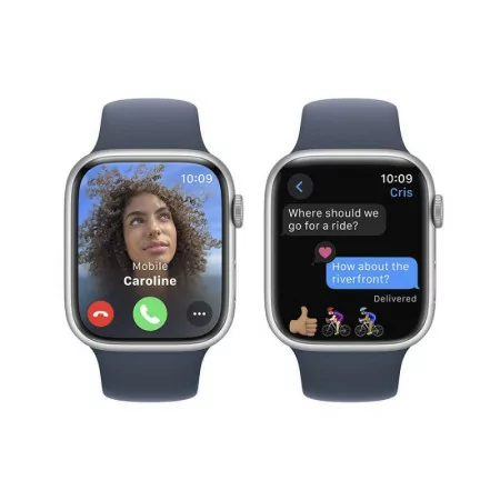 Apple Watch Series 9 GPS Alumínio Prateado | Bracelete Sport Azul Trovoada - S/M (45mm)|Apple|0195949031472