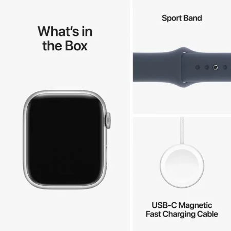 Apple Watch Series 9 GPS Alumínio Prateado | Bracelete Sport Azul Trovoada - S/M (45mm)|Apple|0195949031472