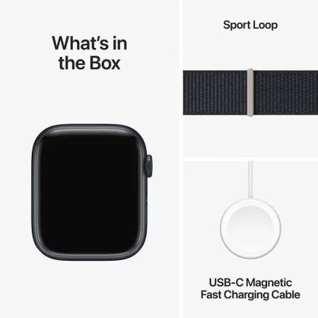 Apple Watch Series 9 GPS Alumínio Meia-Noite | Bracelete Sport Loop Meia-Noite (45mm)|Apple|0195949031366