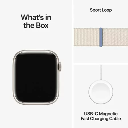Apple Watch Series 9 GPS Starlight Aluminum | Sport Loop Starlight Bracelet (45mm)