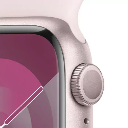 Apple Watch Series 9 GPS Alumínio Rosa| Bracelete Sport Rosa Claro - M/L (41mm)|Apple|0195949030598