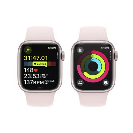 Apple Watch Series 9 GPS Alumínio Rosa| Bracelete Sport Rosa Claro - M/L (41mm)|Apple|0195949030598