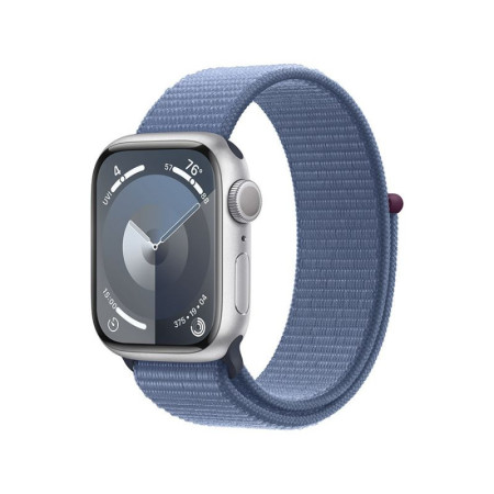 Apple Watch Series 9 GPS Alumínio Prateado | Bracelete Sport Loop Azul Inverno (41mm)