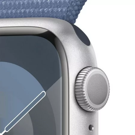 Apple Watch Series 9 GPS Aluminum Silver | Winter Blue Sport Loop Bracelet (41mm)