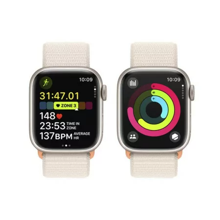 Apple Watch Series 9 GPS Starlight Aluminum | Sport Loop Starlight Bracelet (41mm)