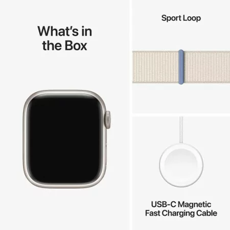 Apple Watch Series 9 GPS Starlight Aluminum | Sport Loop Starlight Bracelet (41mm)