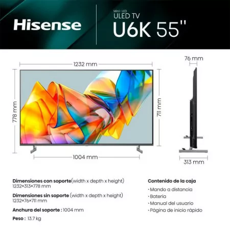 Hisense 55" ULED Smart TV - Mini-LED 55U6KQ - 4K Ultra HD