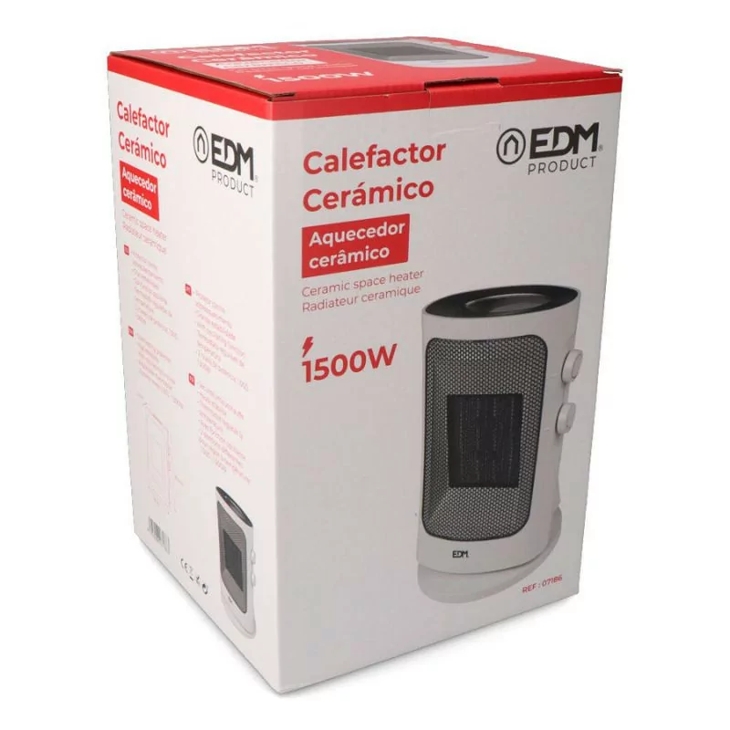 Calefactor Vertical Oscilante EDM - 1500W - Gris - 07186