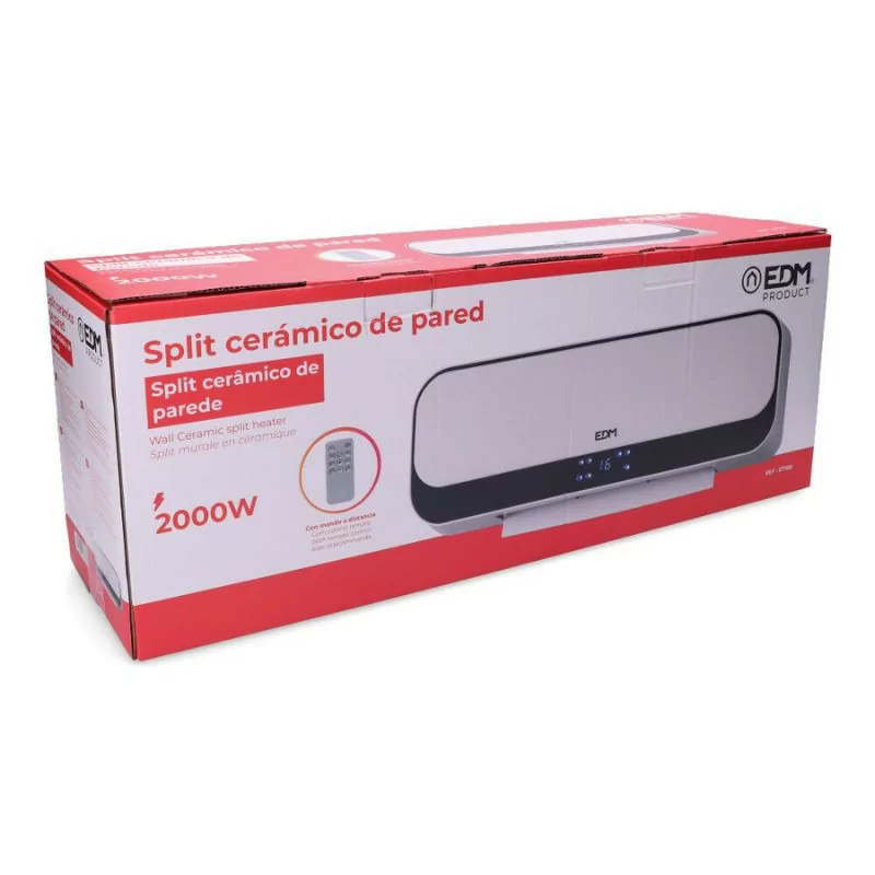 Calefactor Split de Parede EDM - LED - 2000W - Blanco - 07188