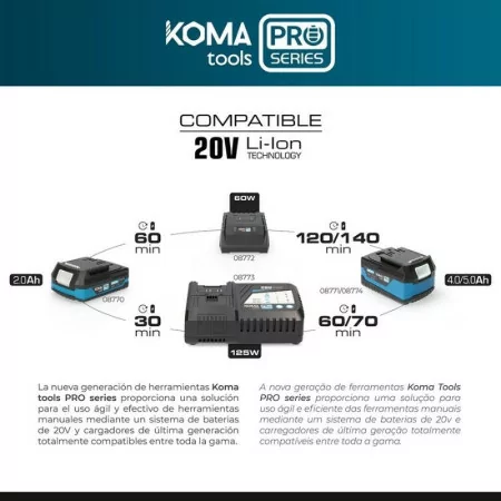 Aspirador Portátil Koma Tools Pro Series - 20V|Koma|8425998087567