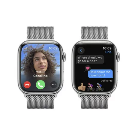 Apple Watch Series 9 GPS + Cellular Aço Inoxidável Prateado | Bracelete Loop Milanesa Prateado (45mm)|Apple|0195949025495