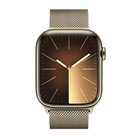 Apple Watch Series 9 GPS + Cellular Aço Inoxidável Dourado | Bracelete Loop Milanesa Dourado (45mm)|Apple|0195949025822