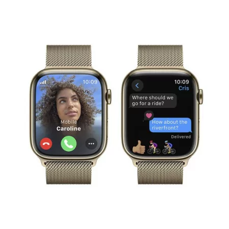 Apple Watch Series 9 GPS + Cellular Aço Inoxidável Dourado | Bracelete Loop Milanesa Dourado (45mm)|Apple|0195949025822