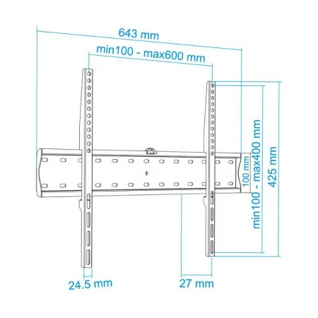 TooQ Wall Mount - For Screens - 37" / 70" - Black - LP4170F-B
