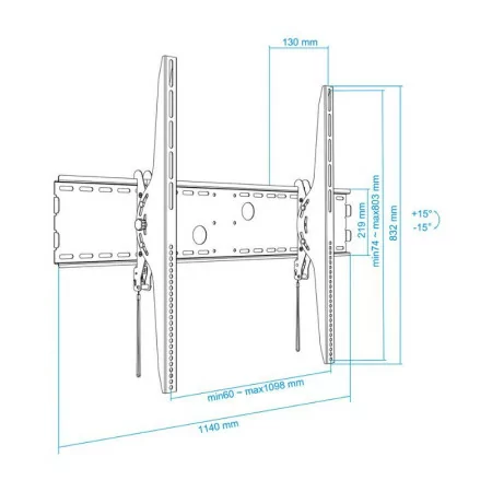 Soporte de pared fijo inclinable tooq lp42130t-b para tv