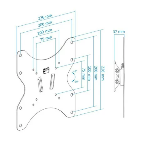 TooQ Wall Mount - For Screens - 23" / 42" - Black - LP1342T-B