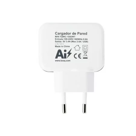 Carregador USB TooQ - Branco - TQWC-1S02WT|TooQ|8433281007291