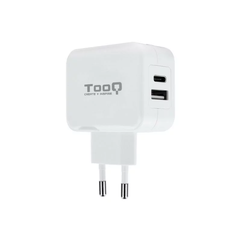 Carregador Duplo TooQ - USB-C - 27W - Branco - TQWC-2SC02WT|TooQ|8433281008359 Carregador Duplo TooQ - USB-C - 27W - Branco - TQWC-2SC02WT|TooQ|8433281008359