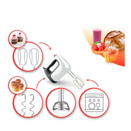 Batedeira Moulinex Prep'mix+ - 500W - Branca / Preta - HM462110|Moulinex|3016667243961
