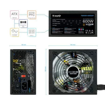 TooQ Xtreme Gaming Power Supply - Energy II - 600W - W/ LED - TQXGEII-600SAP