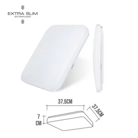 Candeeiro de Parede de Superfície EDM LED EXTRA FINO - 24W 4000K - 37,5x37,5x7,1cm|EdM|8425998325256
