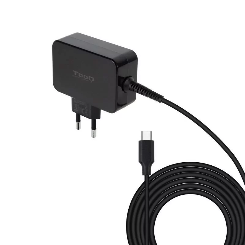 Carregador USB-C TooQ - 65W - P/ Portátil - Preto - TQLC-USBCGAN65PD|TooQ|8433281013186 Carregador USB-C TooQ - 65W - P/ Portátil - Preto - TQLC-USBCGAN65PD|TooQ|8433281013186