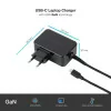 TooQ USB-C Charger - 65W - For Laptop - Black - TQLC-USBCGAN65PD