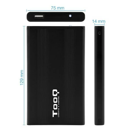 Caixa Externa TooQ - P/ Discos Rígidos - 2.5" - UBS 2.0 - Preto - TQE-2510B|TooQ|8433281000094