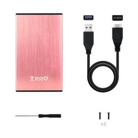 TooQ External Box - For Hard Drives - 2.5" - UBS 2.0 - Pink - TQE-2527P