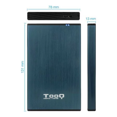 Caixa Externa TooQ - P/ Discos Rígidos - 2.5" - UBS 2.0 - Azul - TQE-2527PB|TooQ|8433281010222