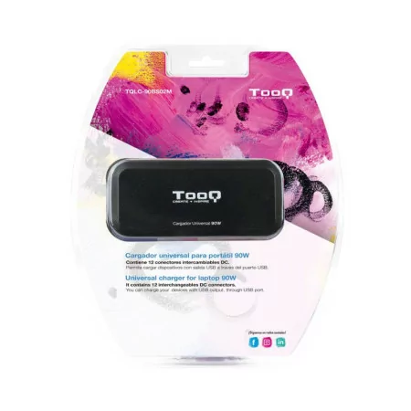 TooQ Charger - For Laptop - Universal - 90W - USB 2.0 - TQLC-90BS02M