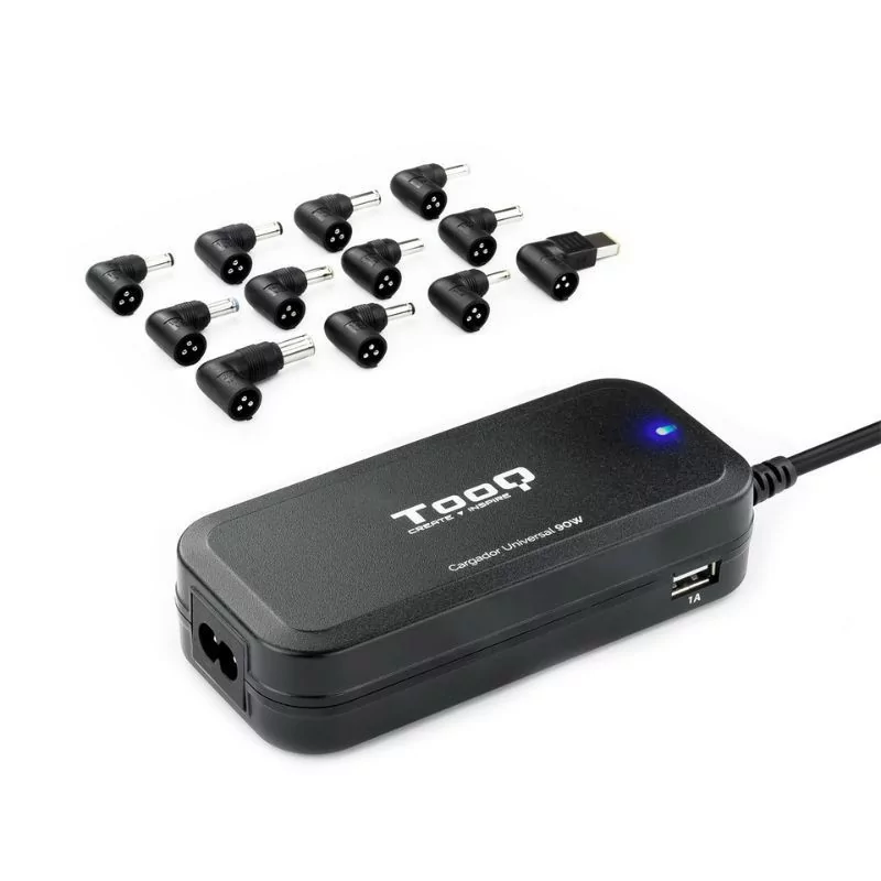 TooQ Charger - For Laptop - 90W + 2x USB2.0 - Black - TQLC-90BS02AT